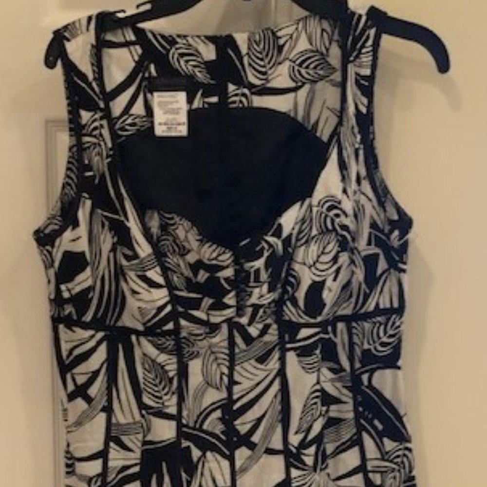 NEW Apanage Black/White cotton sleeveless dress